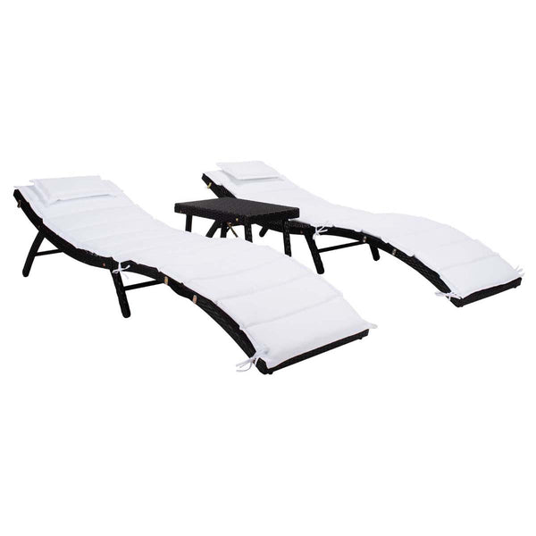 Safavieh Safavieh Carew 3 Piece Sun Lounger Set - Black