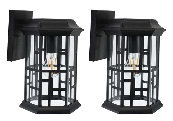 safavieh Safavieh Carwen Outdoor Wall Sconce - Black (Set of 2)