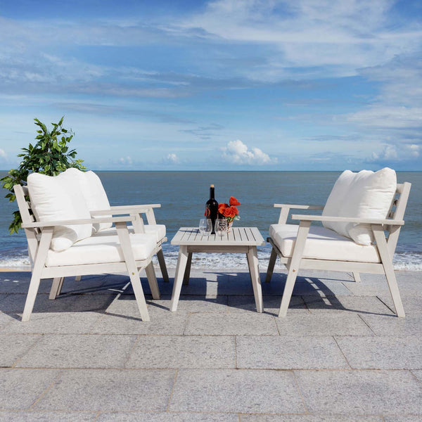 Safavieh Safavieh Castalia 4 Piece Outdoor Living Se - Grey / Beige