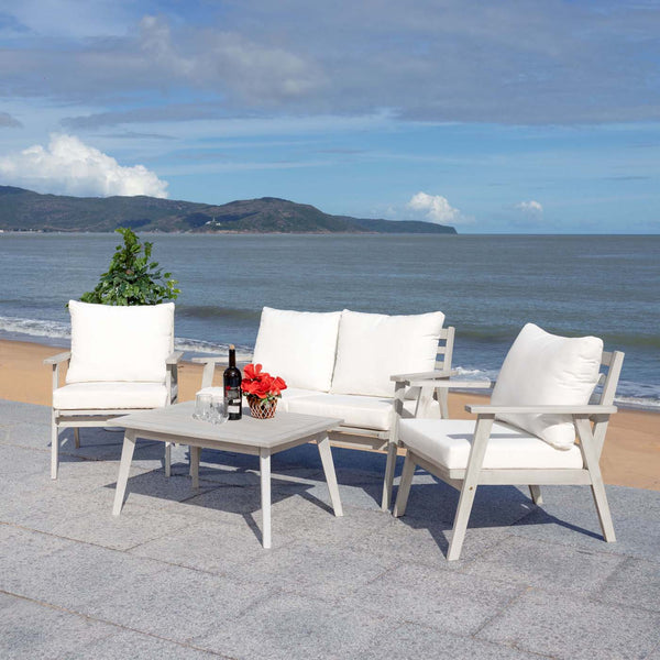 Safavieh Safavieh Castalia 4 Piece Outdoor Living Se - Grey / Beige