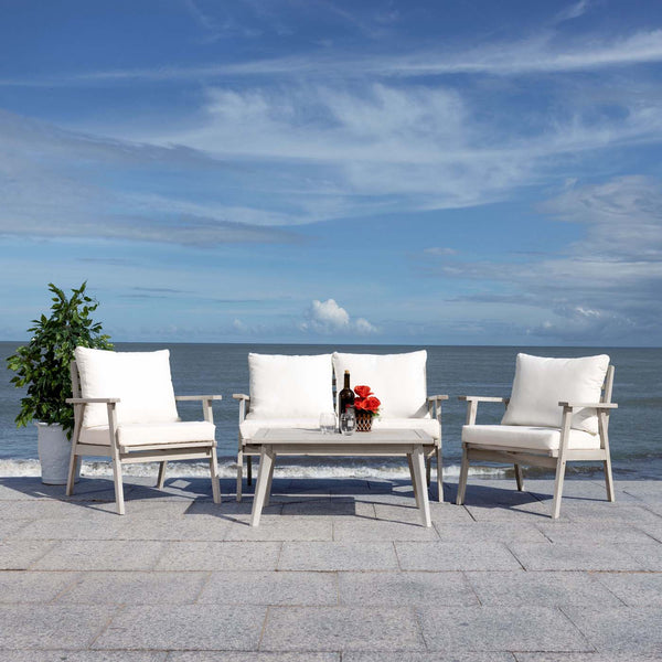 safavieh Safavieh Castalia 4 Piece Outdoor Living Se - Grey / Beige