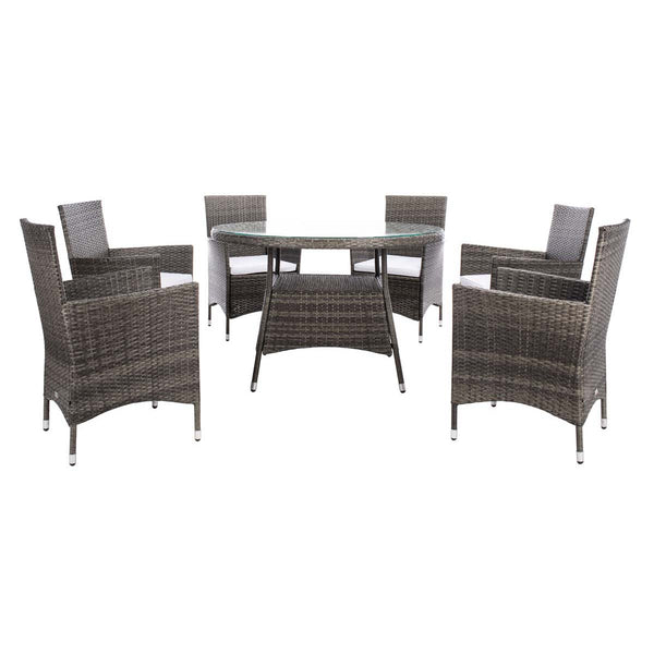 safavieh Safavieh Challe Dining Set - Grey Brown / White