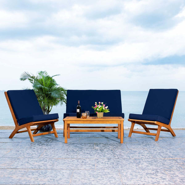 Safavieh Safavieh Chaston 4 Piece Living Set - Natural / Navy