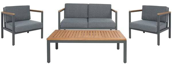 safavieh Safavieh Chicopee 4 Pc Living Set - Grey / Grey Cushion