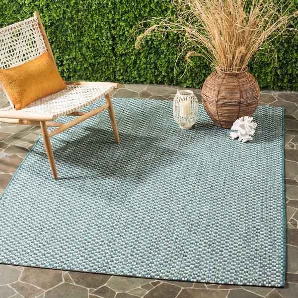 Safavieh Safavieh Courtyard Rug Collection CY8653-37221 - Turquoise / Light Grey