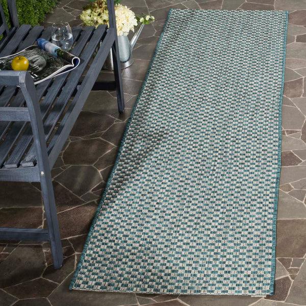 Safavieh Safavieh Courtyard Rug Collection CY8653-37221 - Turquoise / Light Grey