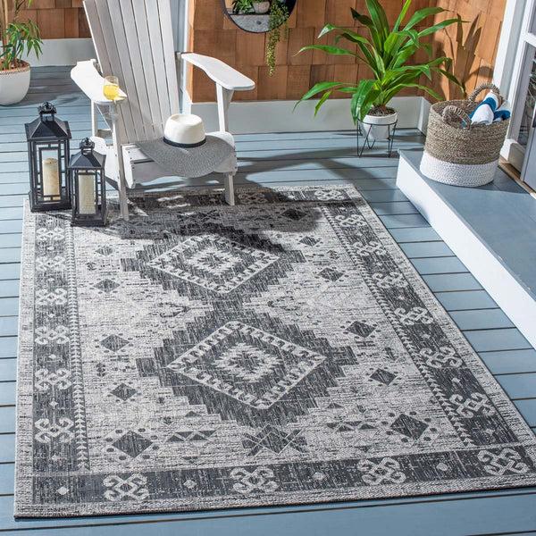 safavieh Safavieh Courtyard Rug Collection CY8734-37112 - Light Grey / Aqua