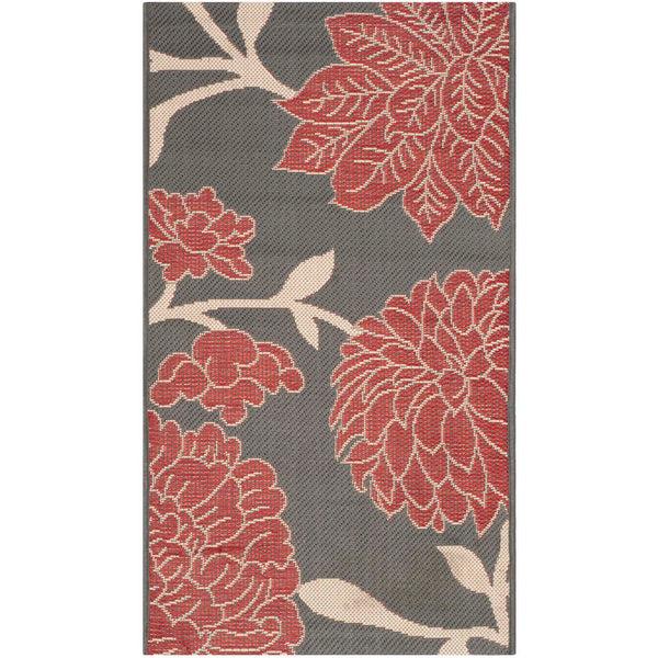 Safavieh Safavieh Courtyard Rug CY7321-246A11 - Anthracite / Red