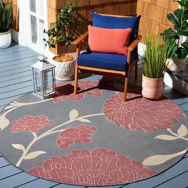Safavieh Safavieh Courtyard Rug CY7321-246A11 - Anthracite / Red