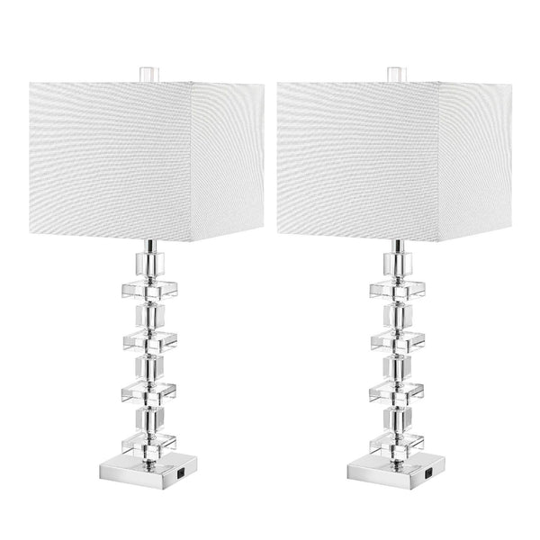 safavieh Safavieh Deco Crystal Table Lamp - Clear / Chrome (Set of 2)