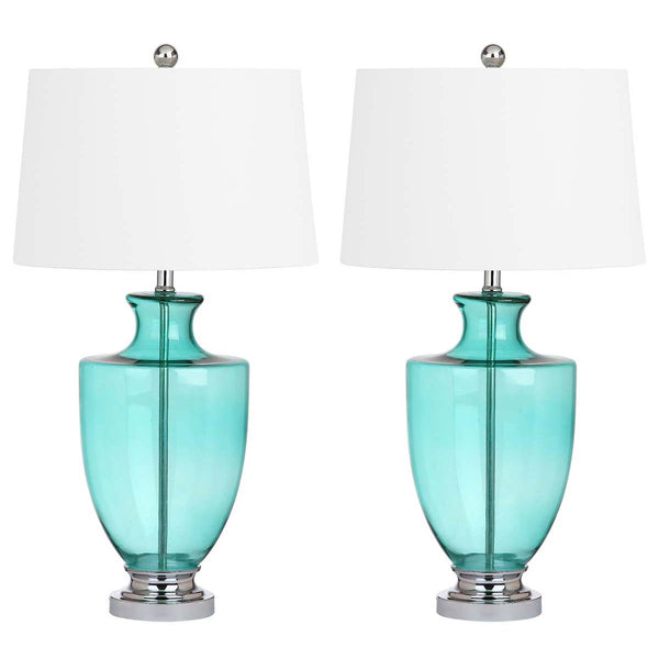 safavieh Safavieh Desiree 30 Inch H Glass Table Lamp-Green (Set of 2)