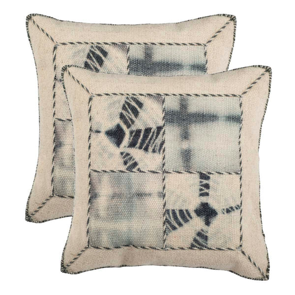 safavieh Safavieh Dip Dye Quartre Patch Pillow Seasalt
