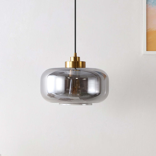 Safavieh Safavieh Edge 11 Inch Pendant - Smoke Grey / Brass