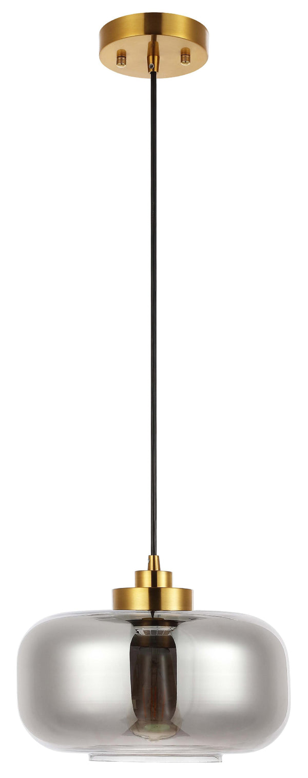 safavieh Safavieh Edge 11 Inch Pendant - Smoke Grey / Brass