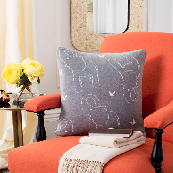 Safavieh Safavieh Ella Knit Pillow - Light Grey/Ivory