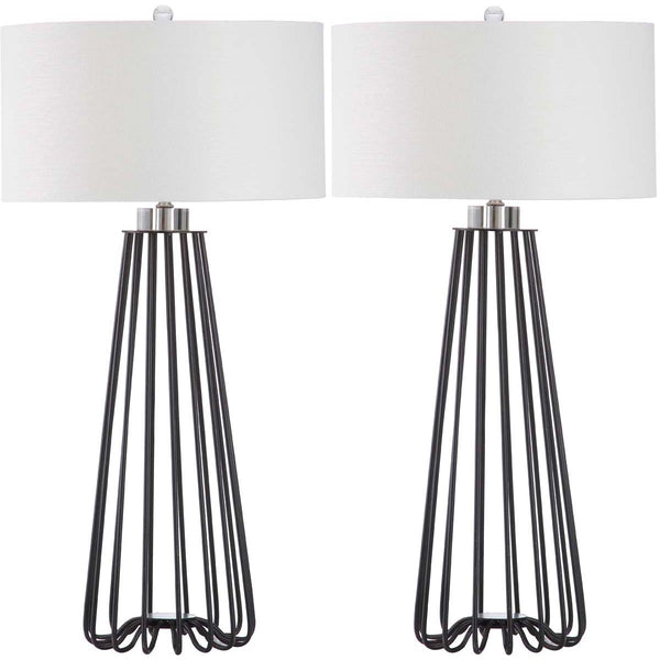 safavieh Safavieh Estill 34 Inch H Table Lamp-Black (Set of 2)