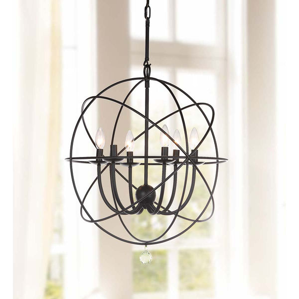 Safavieh Safavieh Evie 22 Inch Dia Adjustable Chandelier -Black