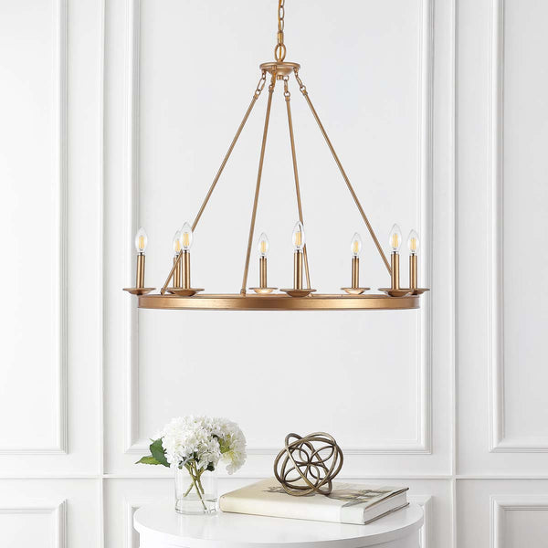 Safavieh Safavieh Fauna 8Lt Chandelier-Gold Painted