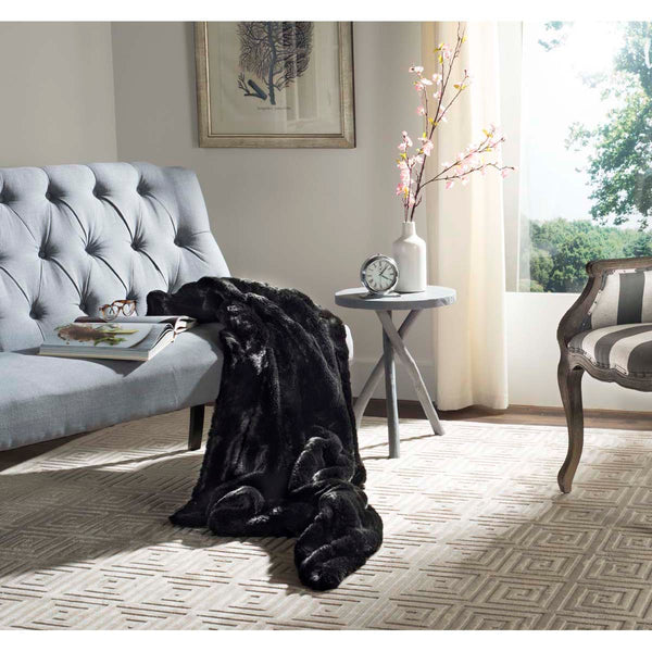 Safavieh Faux Black Mink Throw | Safavieh - THR701
