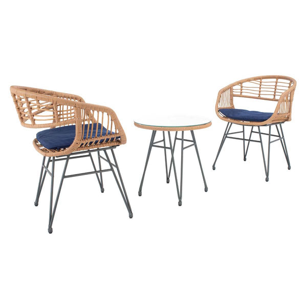Safavieh Safavieh Ferla 3Pc Lounger Set - Natural / Navy