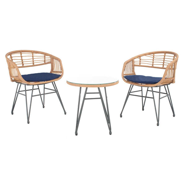 safavieh Safavieh Ferla 3Pc Lounger Set - Natural / Navy