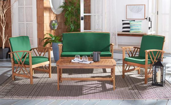 Safavieh Safavieh Fontana 4 Piece Outdoor Set - Natural / Green