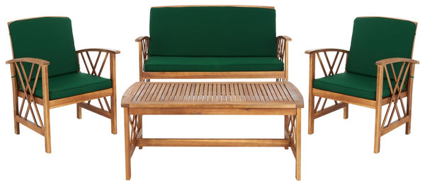 safavieh Safavieh Fontana 4 Piece Outdoor Set - Natural / Green