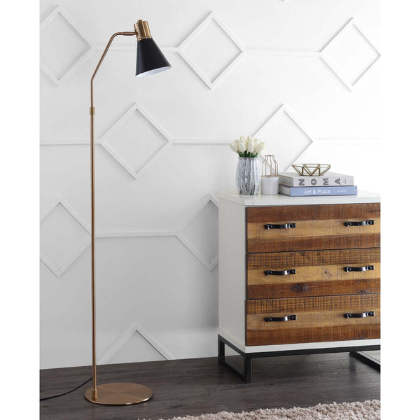 Safavieh Safavieh Grania Floor Lamp-Black/Brass Gold