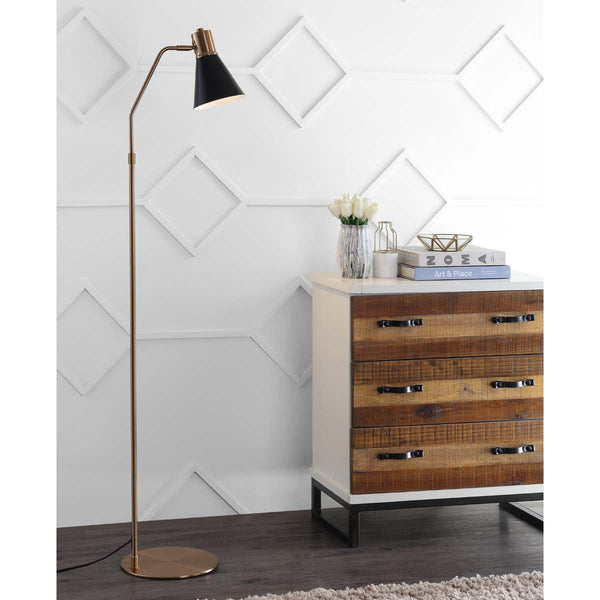 Safavieh Safavieh Grania Floor Lamp-Black/Brass Gold