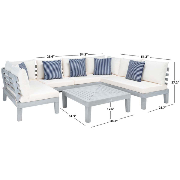 Safavieh Safavieh Granton 5 Piece Living Set - Grey / Beige