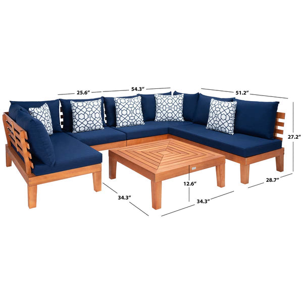 Safavieh Safavieh Granton 5 Piece Living Set - Natural / Navy