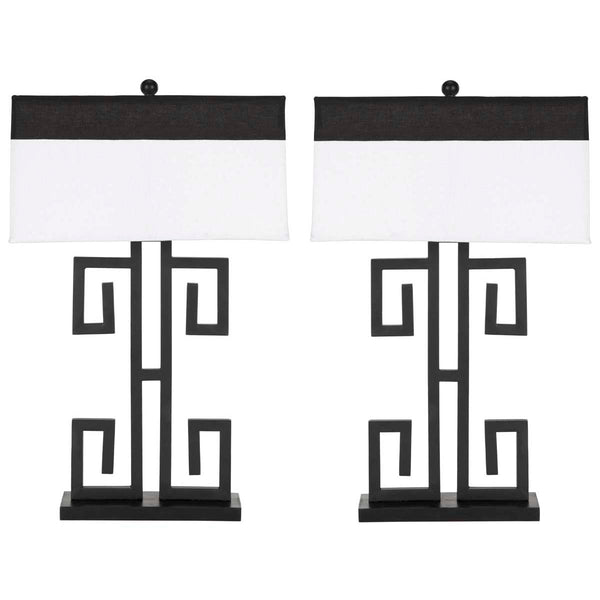 safavieh Safavieh Greek 28 Inch H Key Table Lamp-Black (Set of 2)