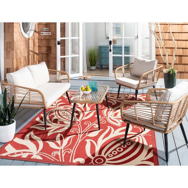 Safavieh Safavieh Harrley 4Pc Living Set - Natural / Beige