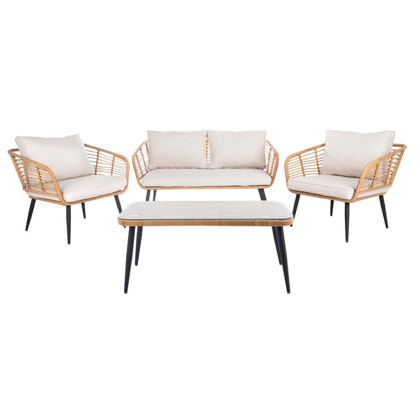 safavieh Safavieh Harrley 4Pc Living Set - Natural / Beige