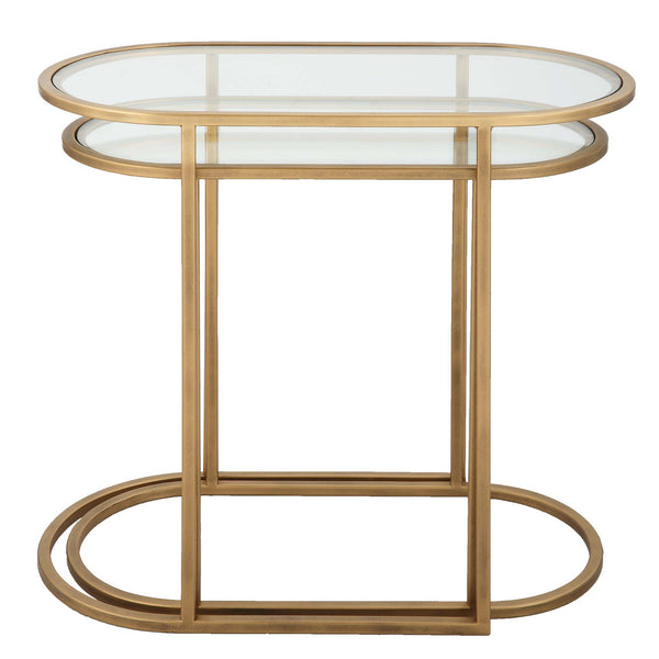 Safavieh Home Decor Burshed Brass Accent Table - S/2