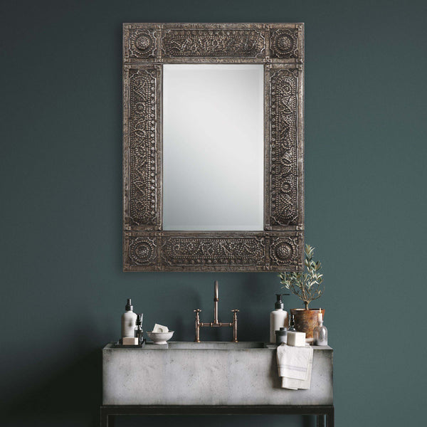 Safavieh Home Decor Mirror Antiqued Rust Gray Wash