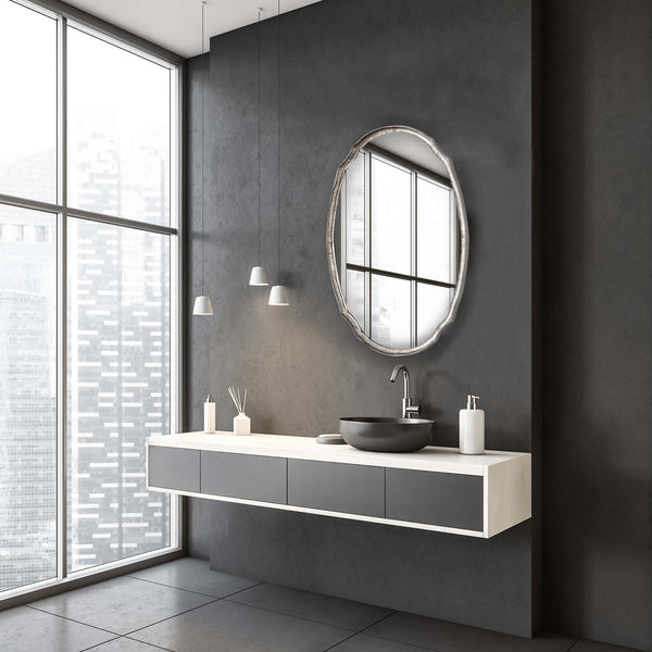 Safavieh Home Decor Mirror - Silver Hammered Finish