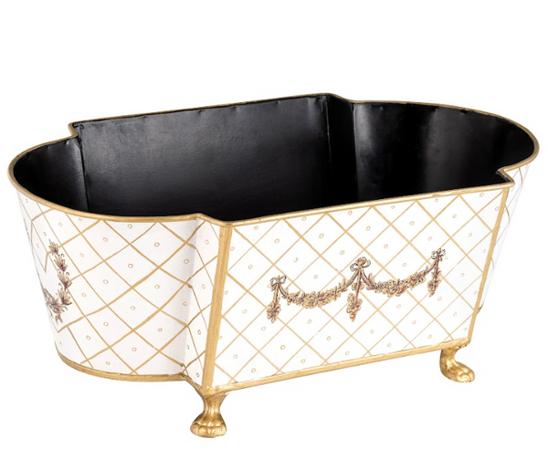 Safavieh Ivory & Gold Long Trellis Garland Planter