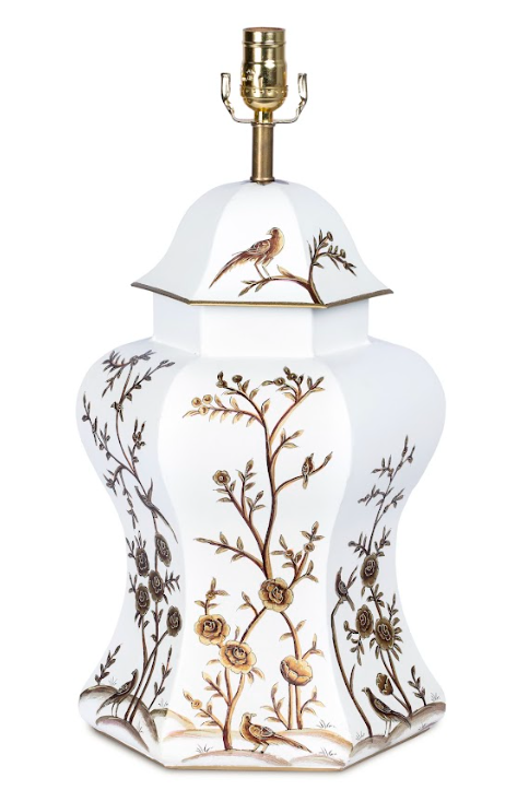 safavieh Ivory & Gold Scalloped Hexagon Lamp