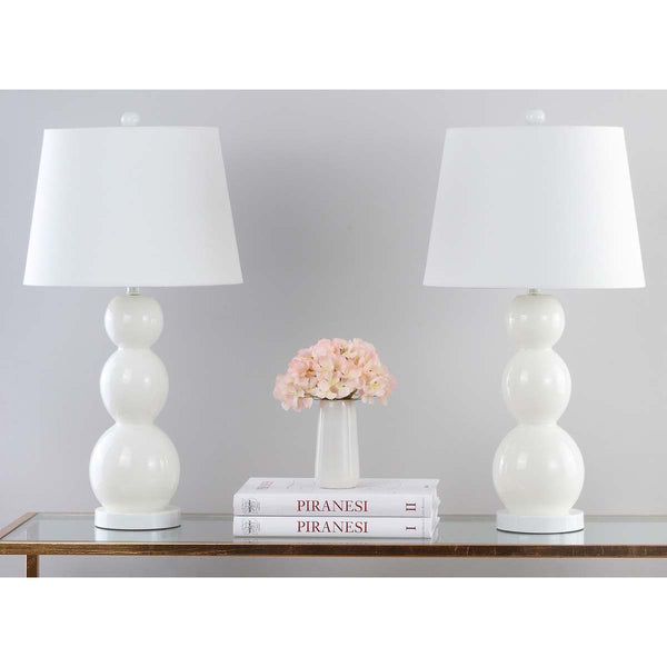 Safavieh Safavieh Jayne 26.5 Inch H Three Sphere Glass Lamp-White (Set Of 2)
