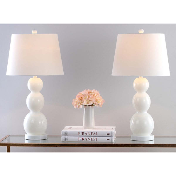 Safavieh Safavieh Jayne 26.5 Inch H Three Sphere Glass Lamp-White (Set Of 2)