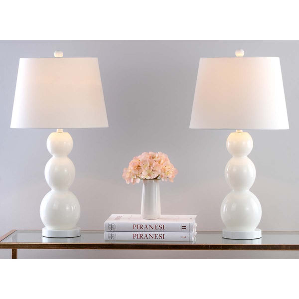Safavieh Safavieh Jayne 26.5 Inch H Three Sphere Glass Lamp-White (Set Of 2)
