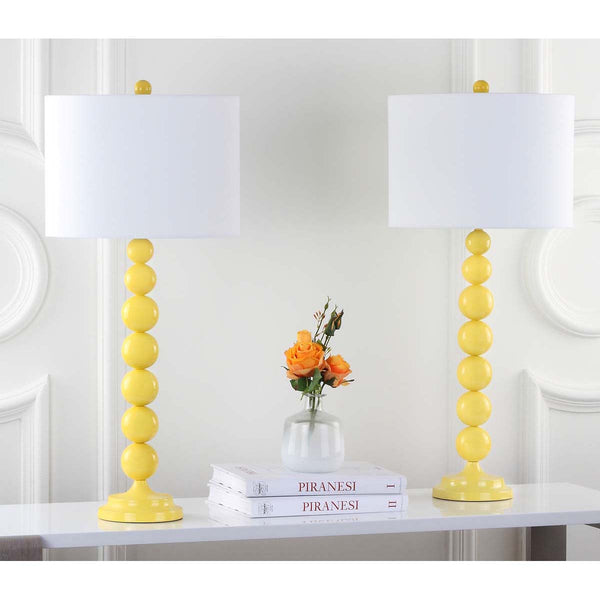 Safavieh Safavieh Jenna 31.5 Inch H Stacked Ball Lamp - Yellow (Set Of 2)