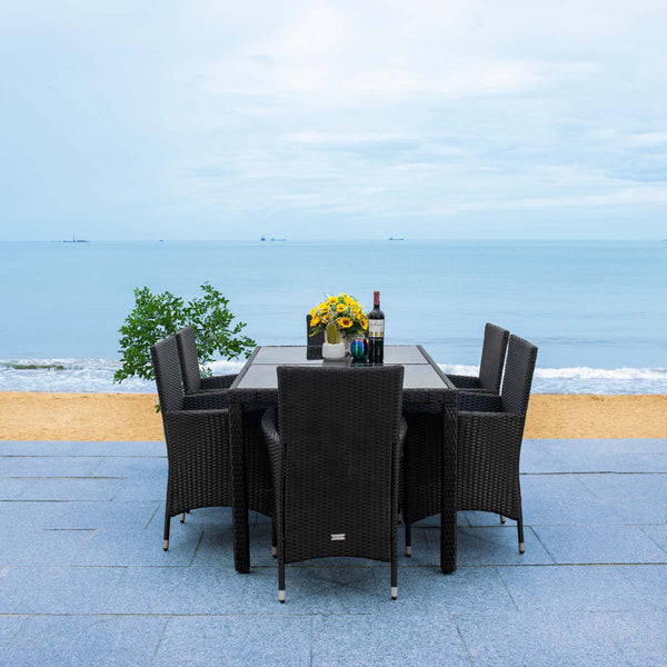 Safavieh Safavieh Jolin 7 Pc Dining Set - Black / White - PAT7706A-3BX