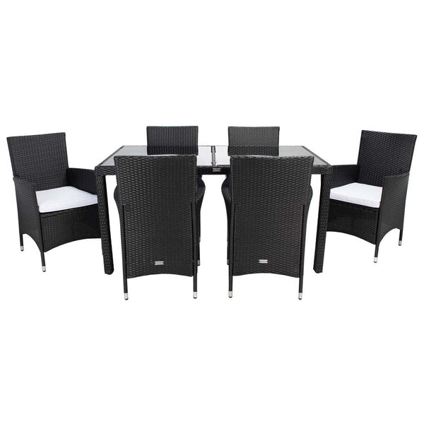 safavieh Safavieh Jolin 7 Pc Dining Set - Black / White - PAT7706A-3BX