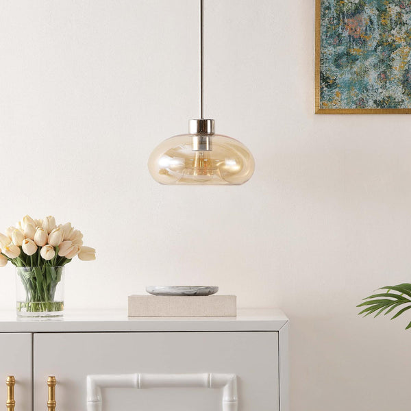 Safavieh Safavieh Jorie 11 Inch Pendant - Amber / Nickel