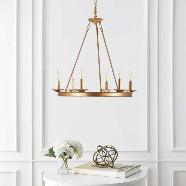 Safavieh Safavieh Joris 6Lt Chandelier-Gold Painted