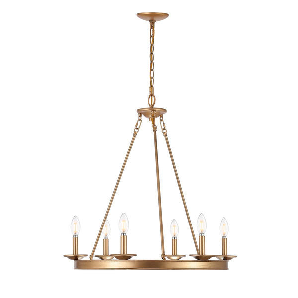 Safavieh Safavieh Joris 6Lt Chandelier-Gold Painted