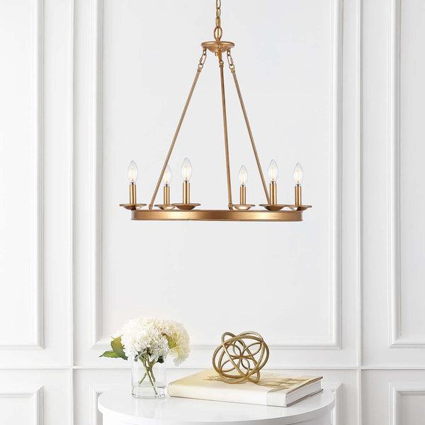 Safavieh Safavieh Joris 6Lt Chandelier-Gold Painted