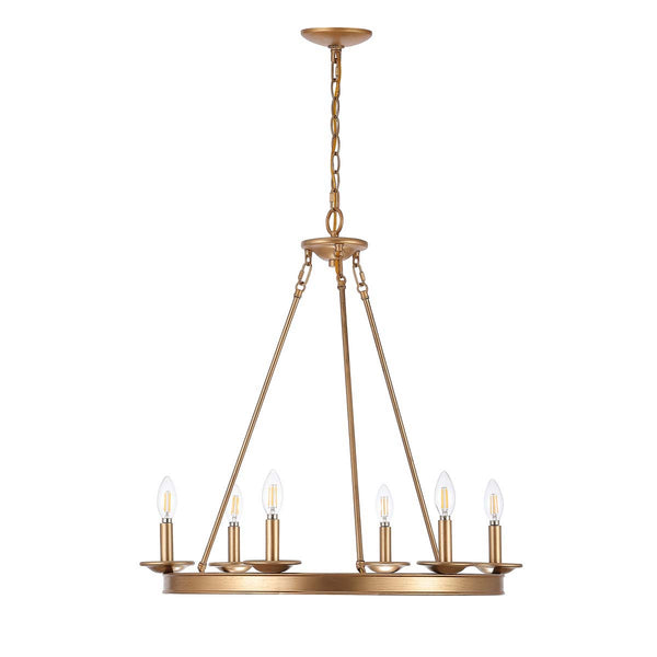 safavieh Safavieh Joris 6Lt Chandelier-Gold Painted